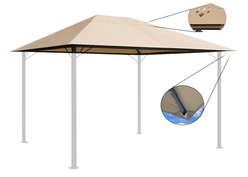 QUICK STAR Ersatzdach für Pavillon 3x4m in Sand, wasserabweisend