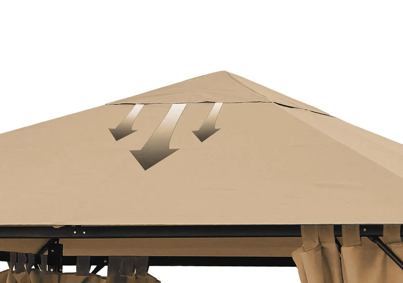 QUICK STAR Ersatzdach für Pavillon 3x4m in Sand, wasserabweisend