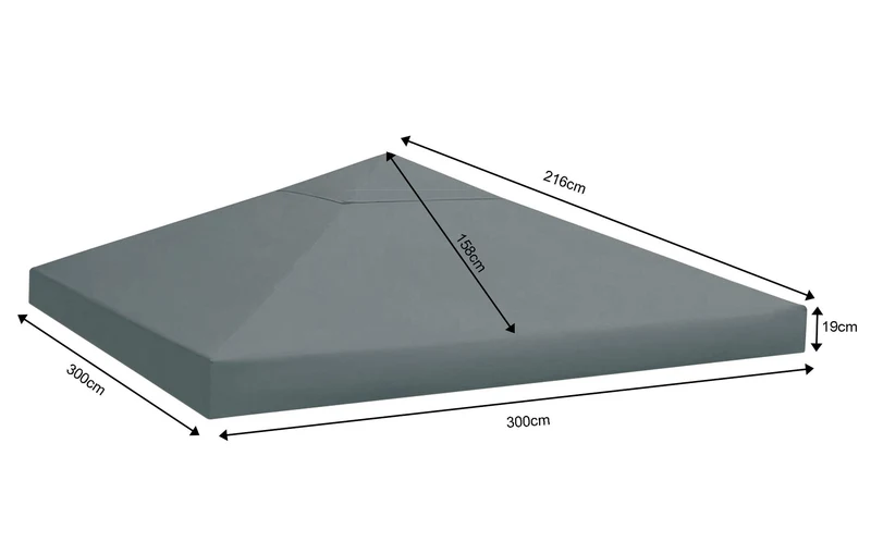 QUICK STAR Ersatzdach für Rank Pavillon 3x3 m Anthrazit RAL 7012