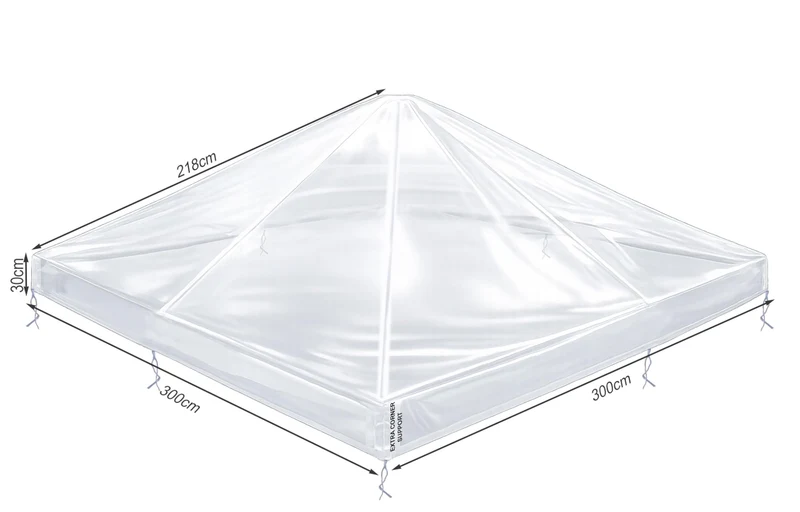 QUICK STAR Pavillon Schutzhaube 3x3 m PVC, wasserdicht, transparent
