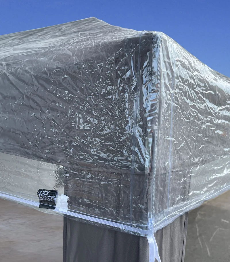 QUICK STAR Pavillon Schutzhaube 3x3 m PVC, wasserdicht, transparent