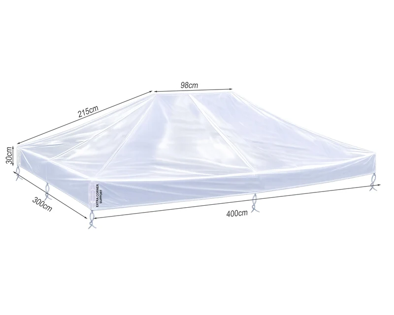 QUICK STAR Pavillon Schutzhaube 3x4 m wasserdicht transparent