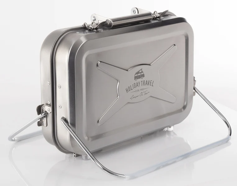 Koffergasgrill aus Edelstahl - Kartuschenbetriebener Gasgrill