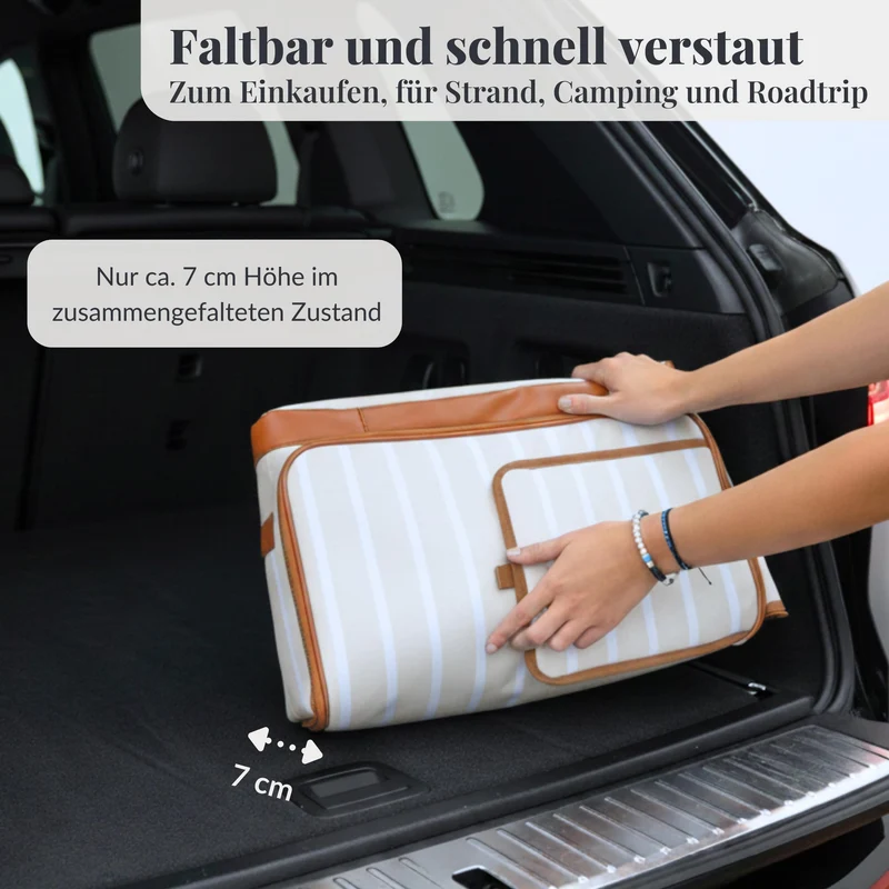 PuerFolium Kühltasche 45L faltbar mit QuickAccess-Klappe, beige