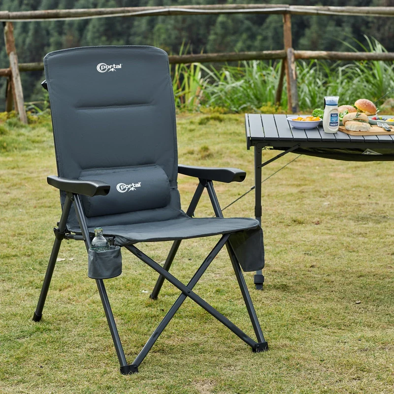 Portal Campingstuhl faltbar mit verstellbarer Rückenlehne bis 160 kg