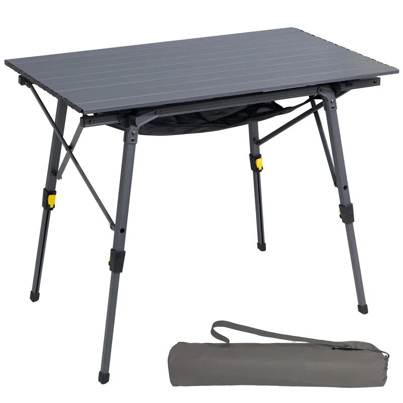 Portal Campingtisch faltbar, höhenverstellbar, Aluminium, 90 x 53 cm