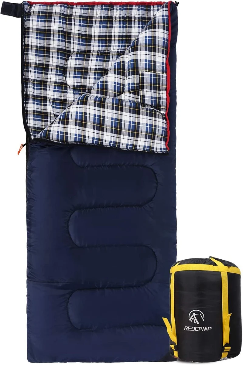 REDCAMP XL Deckenschlafsack Baumwolle Flanell, blau, 2 lbs Füllung