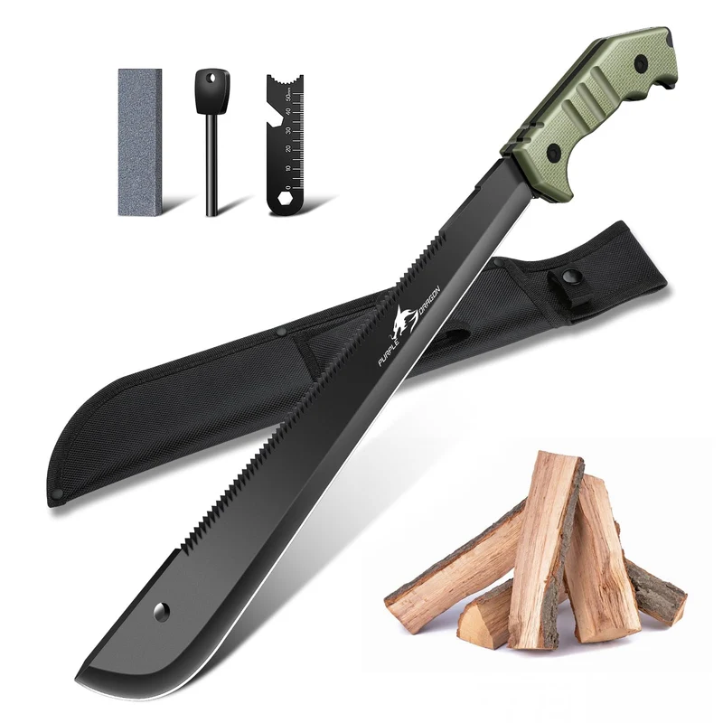 Purple Dragon MC01 Machete aus D2-Stahl, Full Tang, mit Scheide