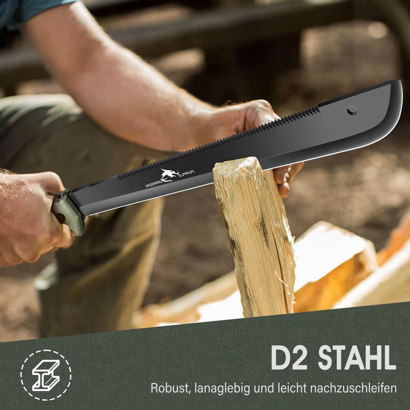 Purple Dragon MC01 Machete aus D2-Stahl, Full Tang, mit Scheide