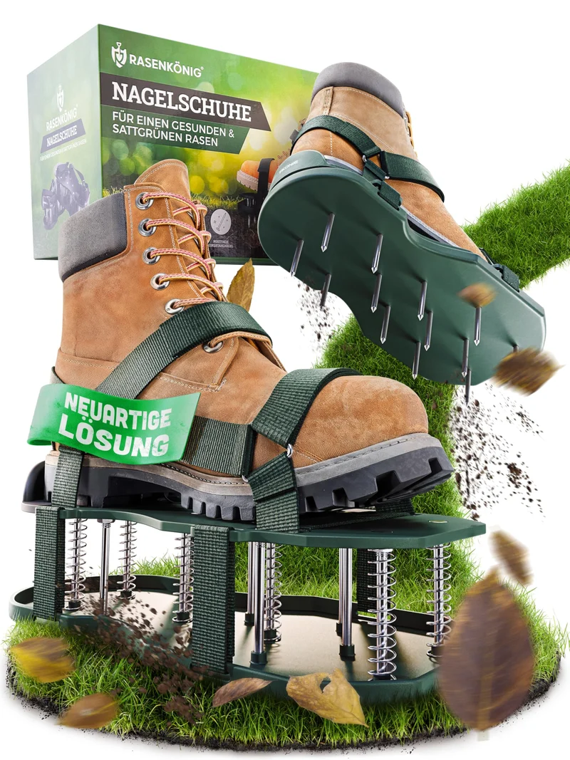RASENKÖNIG Nagelschuhe Pro – Rasenlüfter Schuhe zur Rasenbelüftung