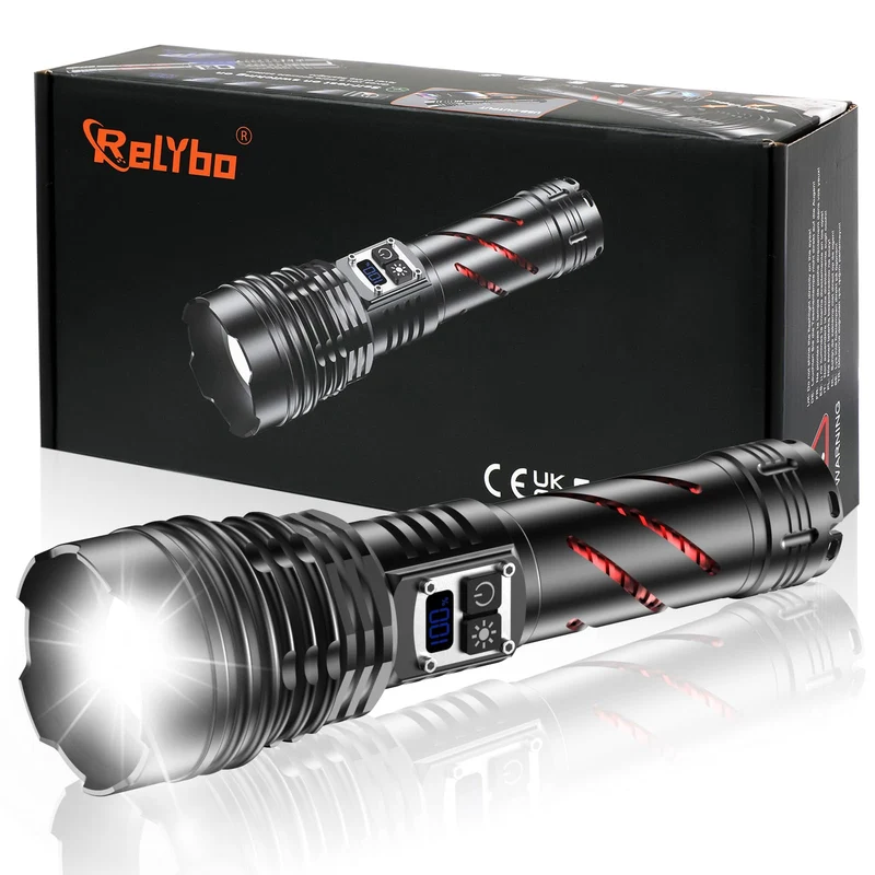 Relybo GT221 LED-Taschenlampe, USB aufladbar, stufenlos dimmbar