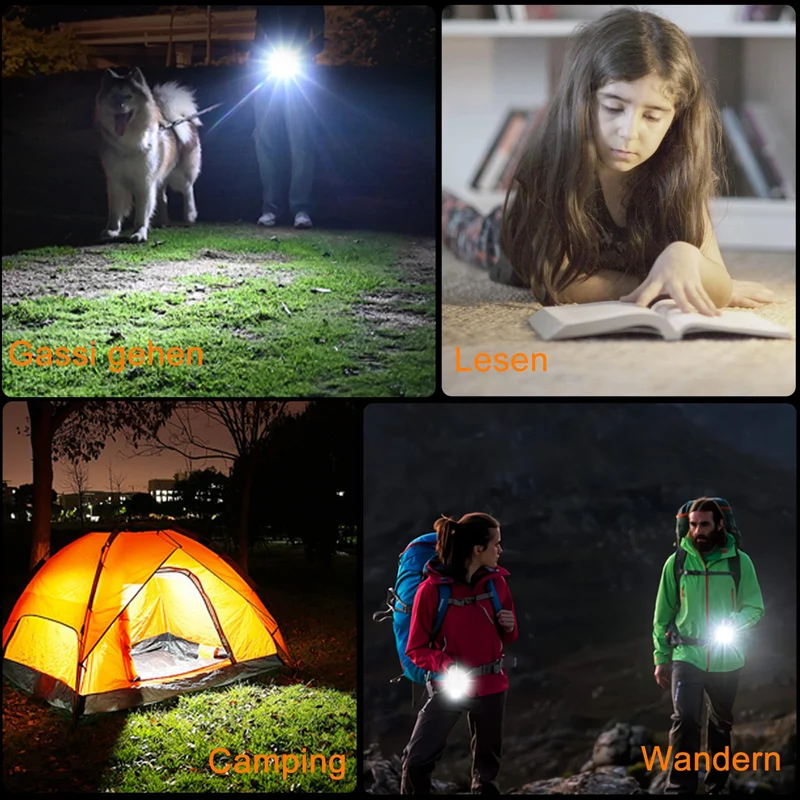 Relybo GT221 LED-Taschenlampe, USB aufladbar, stufenlos dimmbar