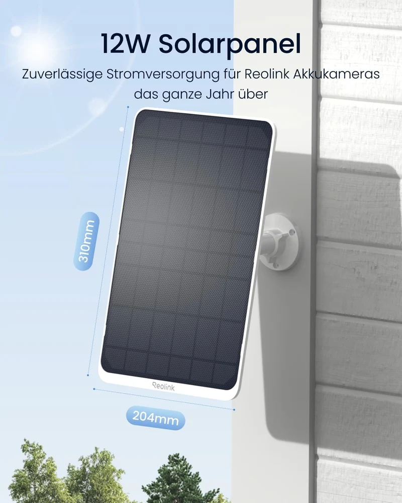 Reolink Solar Panel 3 – 12 W Solarpanel für Akku-Aussenkameras, IP65