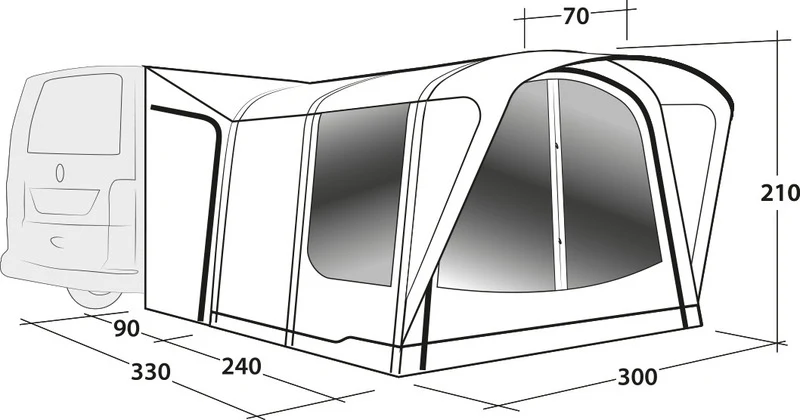 Busvorzelt, Outwell Newburg 240 Air, aufblasbar
