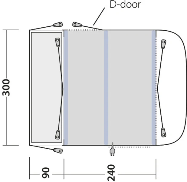 Busvorzelt, Outwell Newburg 240 Air, aufblasbar