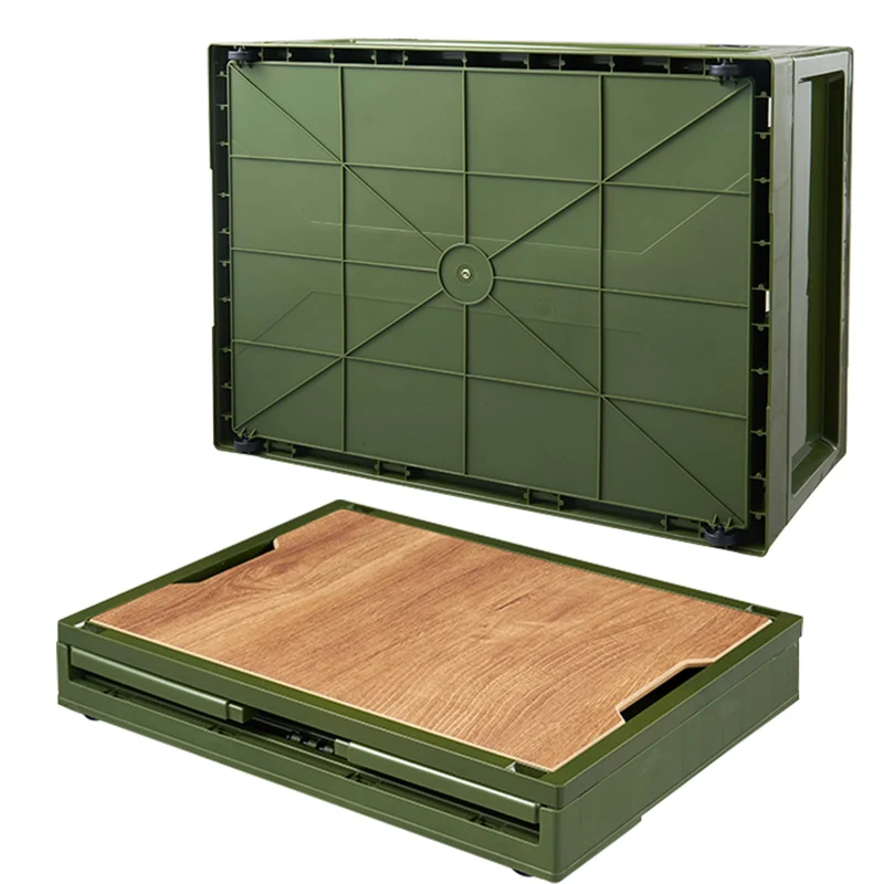 RMAN Campingbox 38L faltbar mit Deckel und 4 Rollen, 2er-Set, Grün