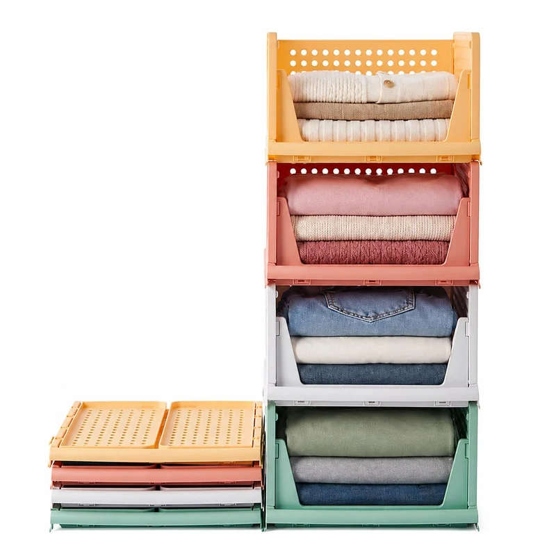RMAN Kleiderschrank Organizer Schubladenbox stapelbar 4er Set