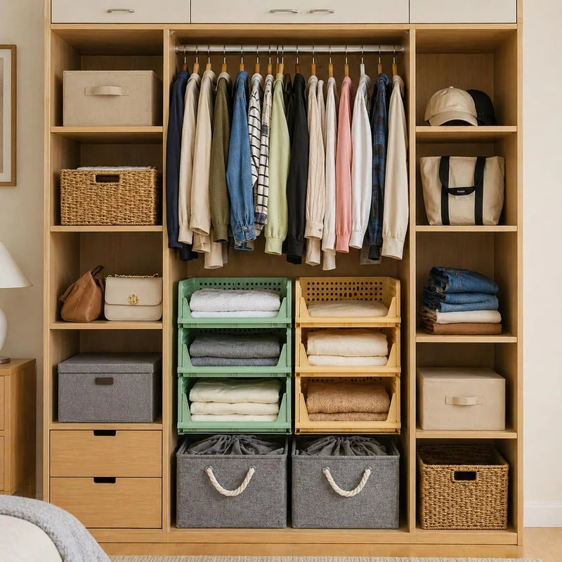 RMAN Kleiderschrank Organizer Schubladenbox stapelbar 4er Set