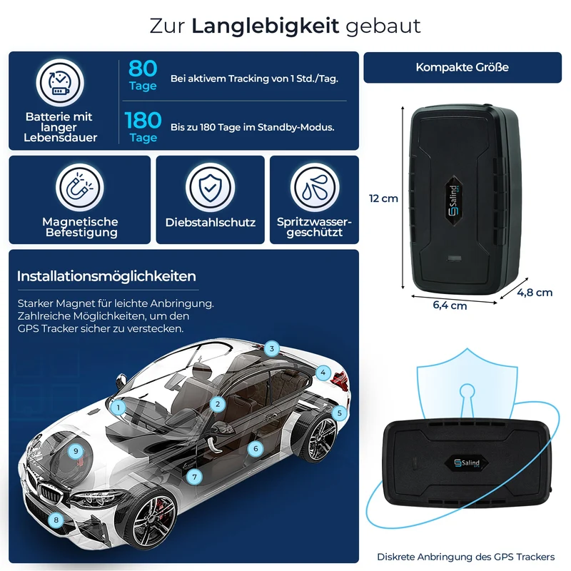 Salind 20 4G GPS-Tracker mit Magnet und Echtzeit-Ortung