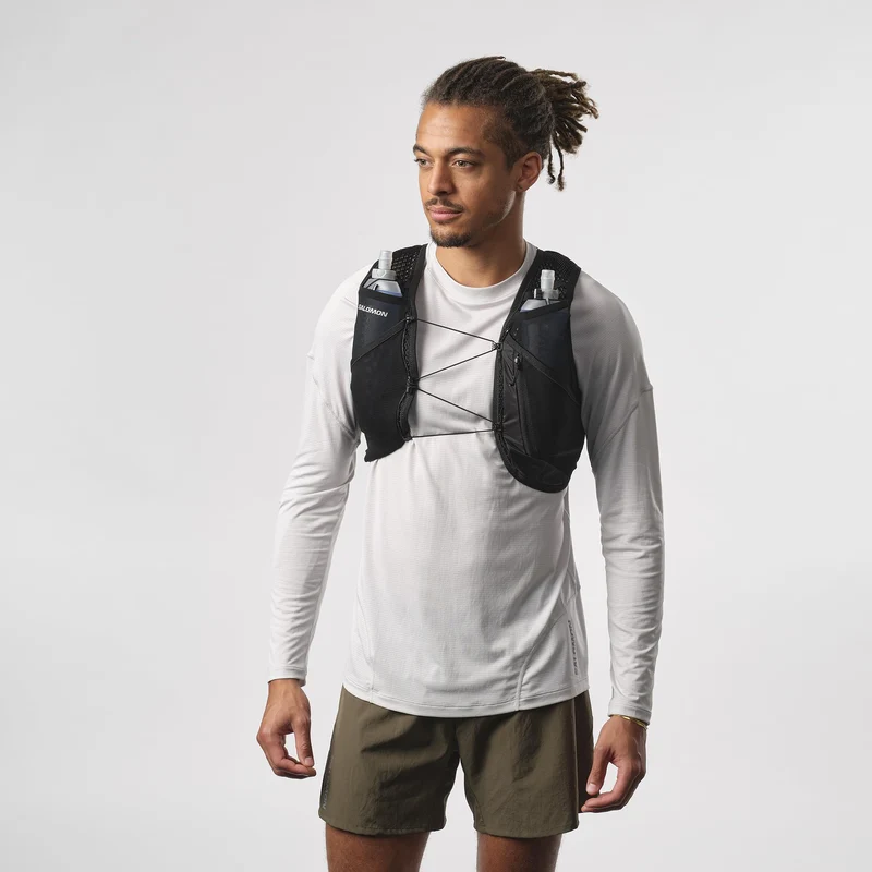 Salomon Active Skin 4 Trinkweste mit 2 Softflasks, schwarz, Grösse M