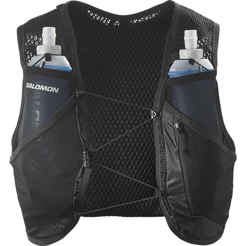 Salomon Active Skin 4 Trinkweste mit 2 Softflasks, schwarz, Grösse M