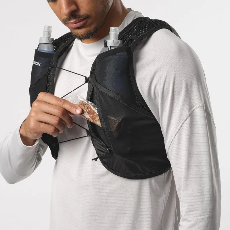 Salomon Active Skin 4 Trinkweste mit 2 Softflasks, schwarz, Grösse M