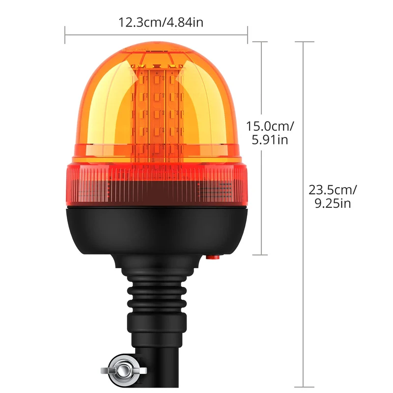 Justech LED Rundumleuchte Amber 12V/24V Warnleuchte 2er-Set ECE R10