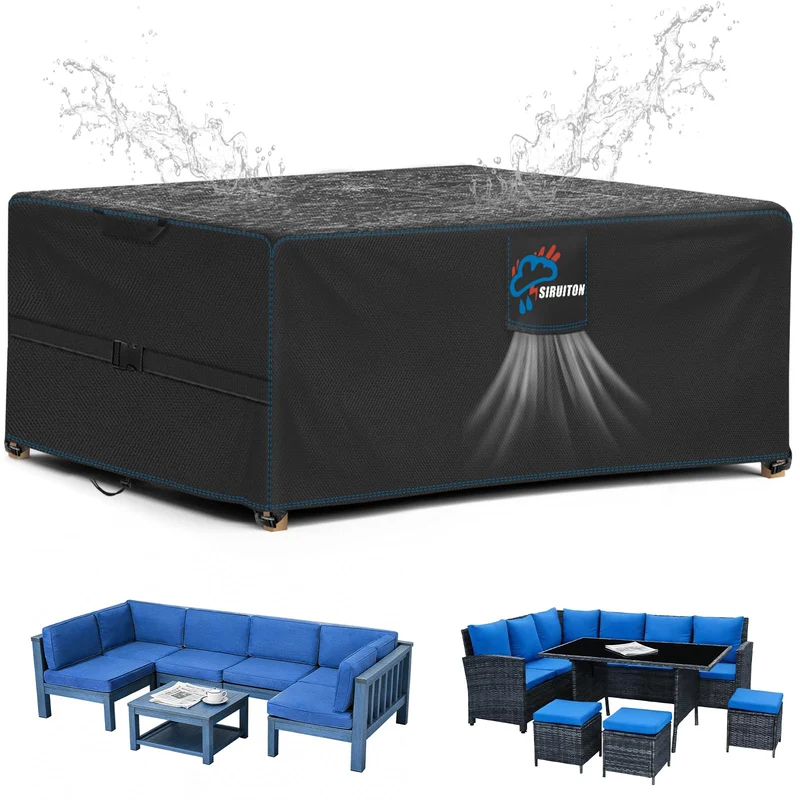 SIRUITON Gartenmöbel-Abdeckung wasserdicht schwarz 250x250x90 cm