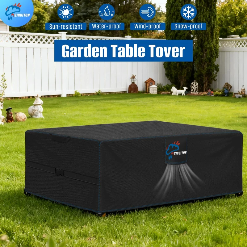SIRUITON Gartenmöbel-Abdeckung wasserdicht schwarz 250x250x90 cm