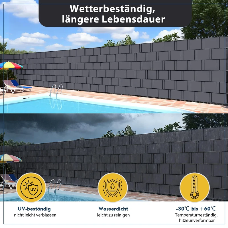 Sekey Sichtschutzstreifen für Doppelstabmatten, 2 x 50 m, Anthrazit