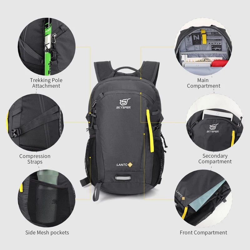 SKYSPER LANTC20 Wanderrucksack 20L mit Rückenbelüftung