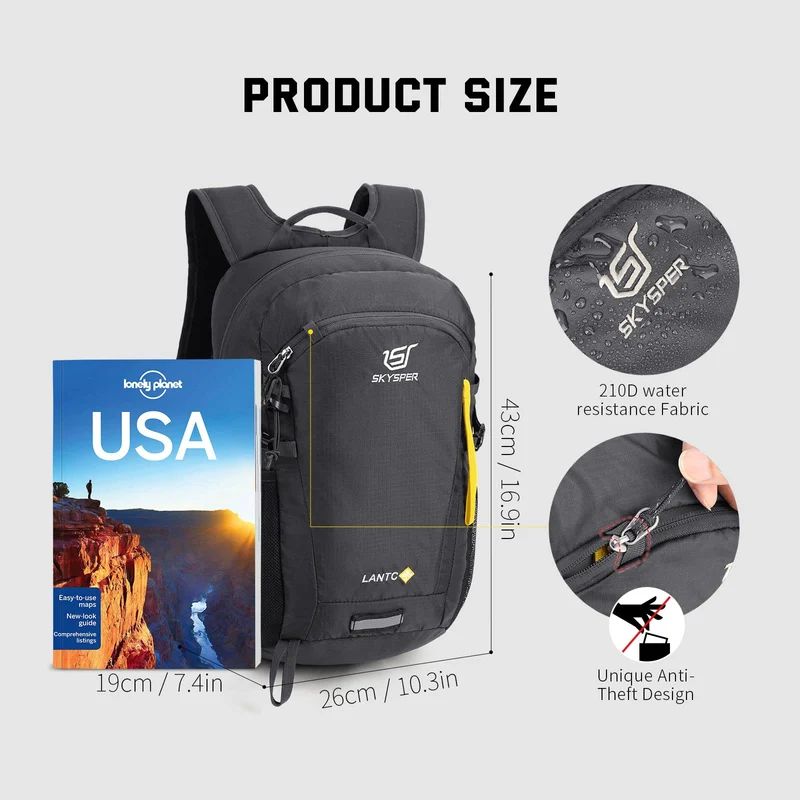 SKYSPER LANTC20 Wanderrucksack 20L mit Rückenbelüftung