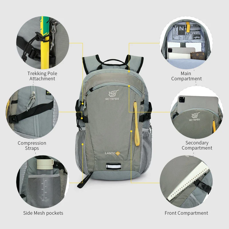 SKYSPER LANTC 20 Wanderrucksack 20L mit Rückenbelüftung