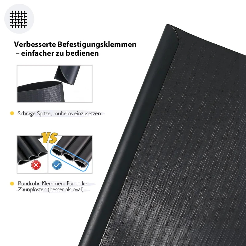 Sekey PVC Sichtschutzstreifen für Doppelstabmatten, 50 m, Anthrazit