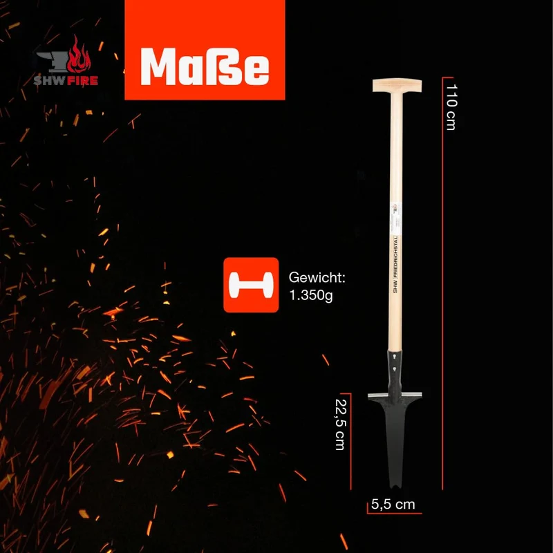 SHW-FIRE Unkrautstecher Profi mit 82 cm Eschenholzstiel und Tritt