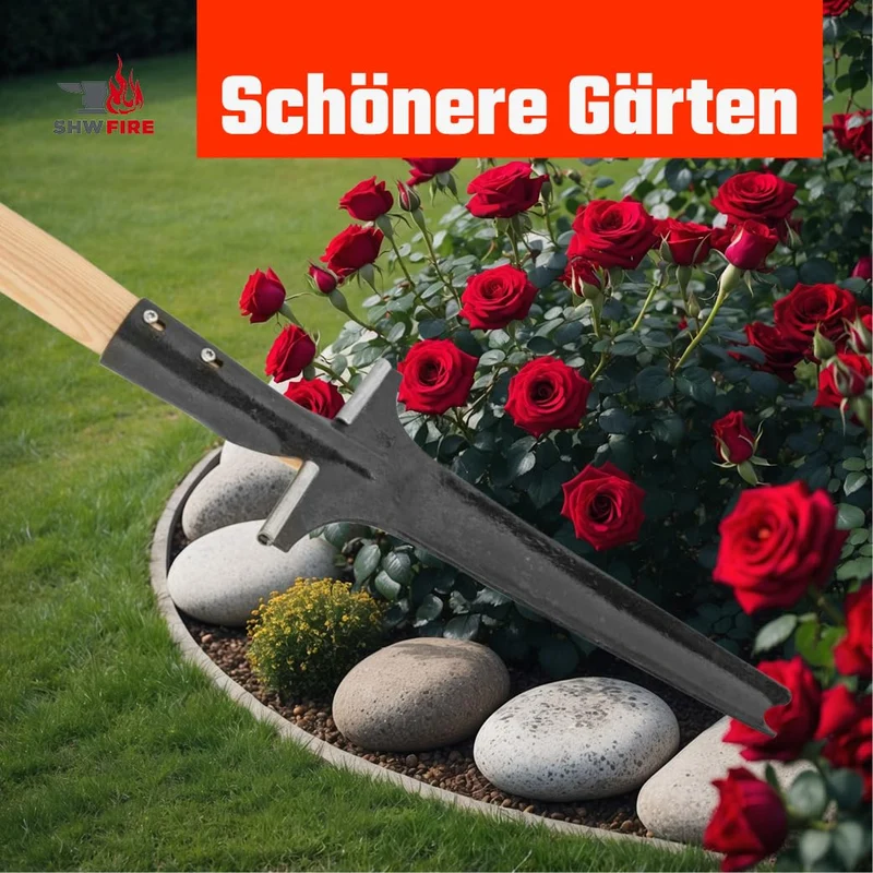 SHW-FIRE Unkrautstecher Profi mit 82 cm Eschenholzstiel und Tritt