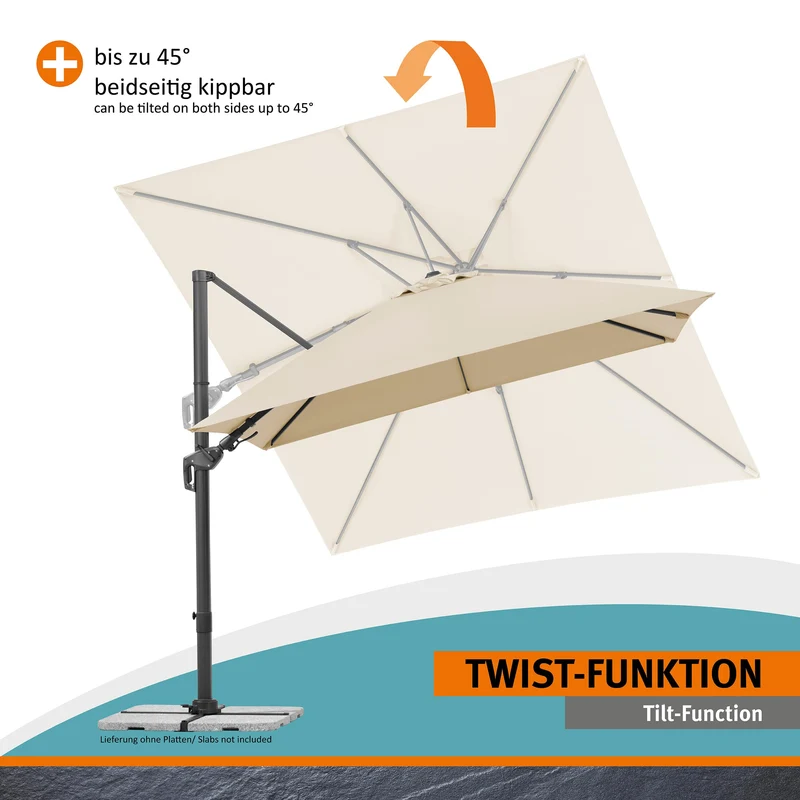 Schneider Sonnenschirm Rhodos Twist 300 x 300 cm natur