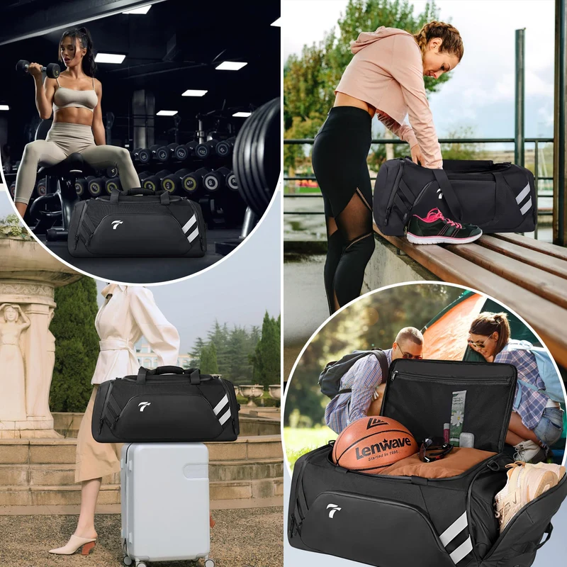 Cozor Sporttasche 58L, Reisetasche mit Schuhfach und Nassfach