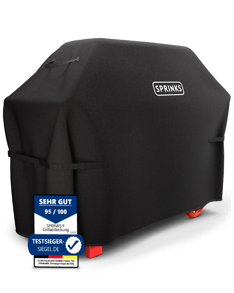 SPRINKS Grillabdeckung wetterfest 600D Oxford, 147x61x122 cm, schwarz