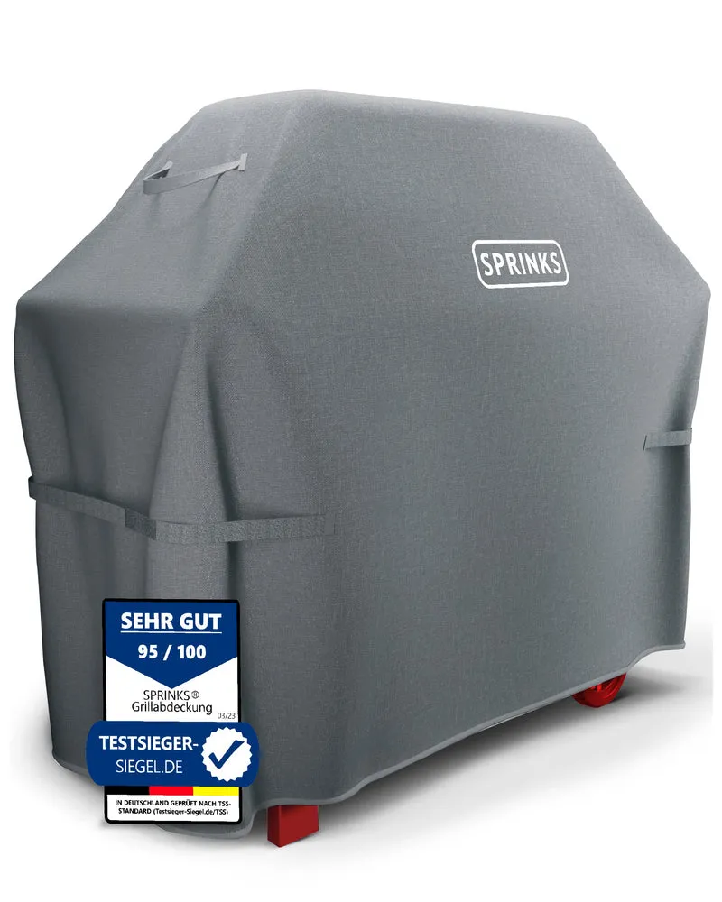 SPRINKS Grillabdeckung wetterfest, Oxford 600D, 147x61x122 cm, Grau