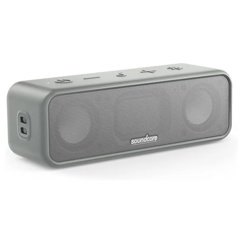 soundcore 3 Bluetooth-Lautsprecher mit Stereo-Sound und IPX7, Grau