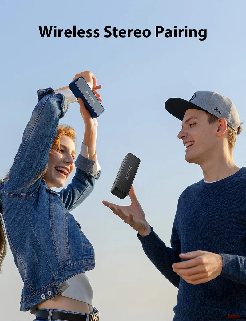 Anker soundcore 2 Bluetooth Lautsprecher, 24h Akku, IPX7