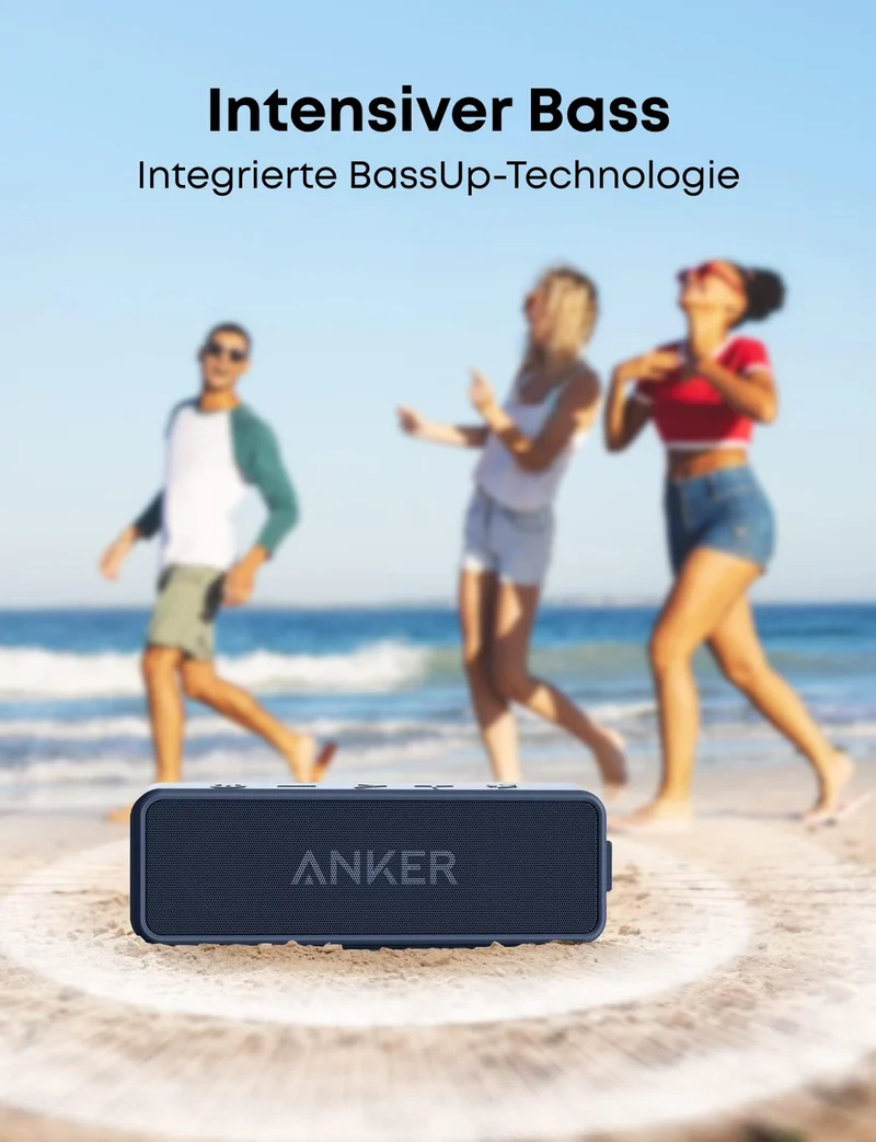 Anker soundcore 2 Bluetooth Lautsprecher, 24h Akku, IPX7