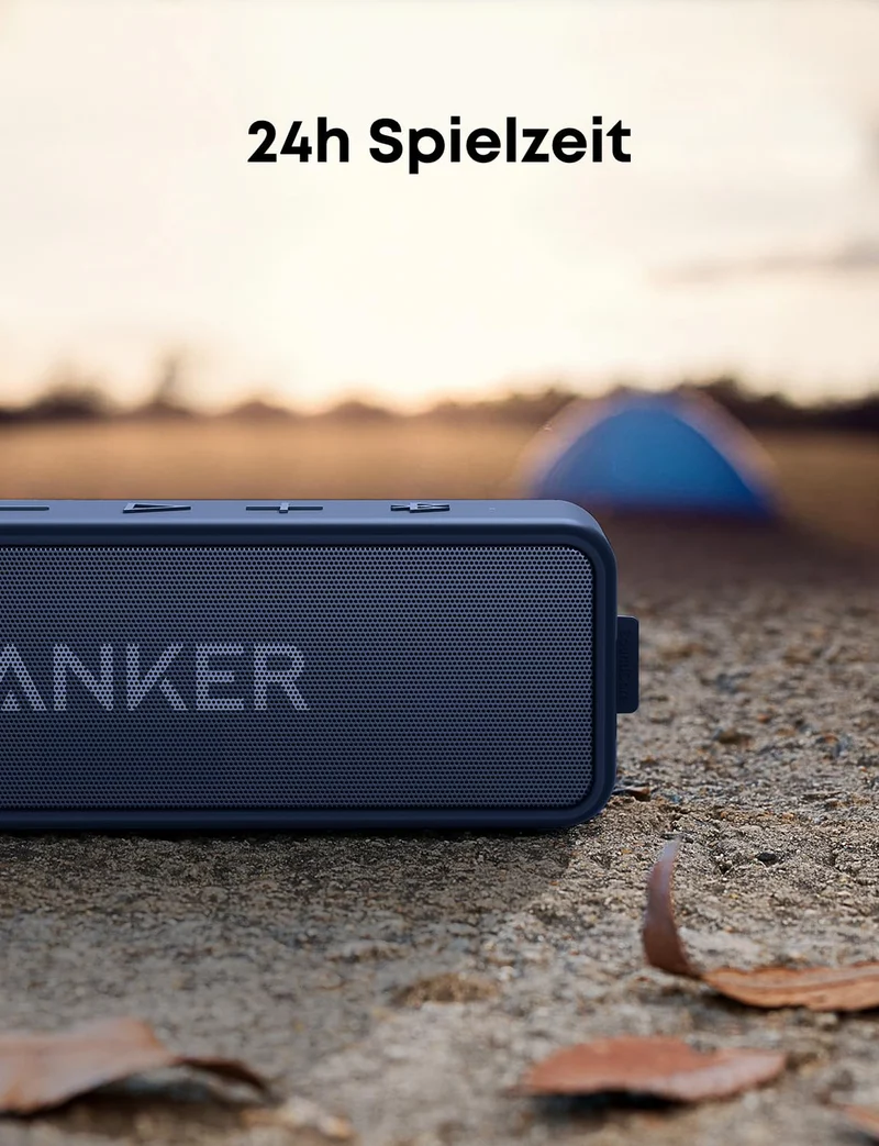 Anker soundcore 2 Bluetooth Lautsprecher, 24h Akku, IPX7