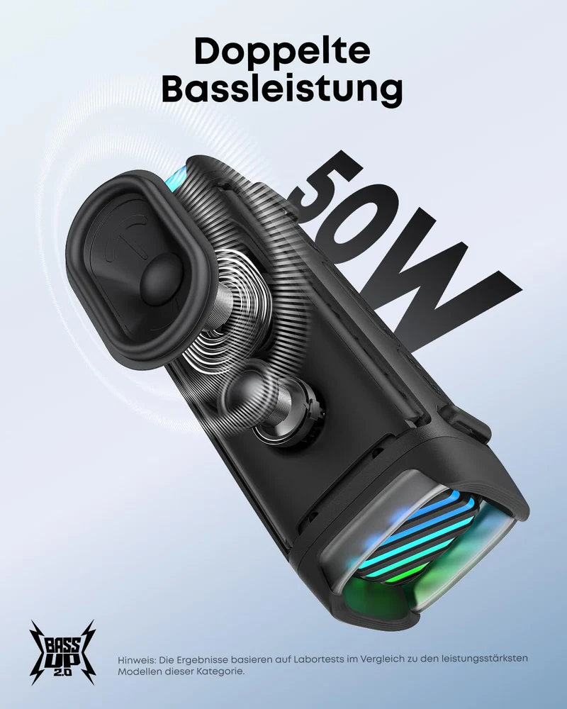 soundcore Boom 3i Outdoor Bluetooth Lautsprecher IP68, Nachtschwarz