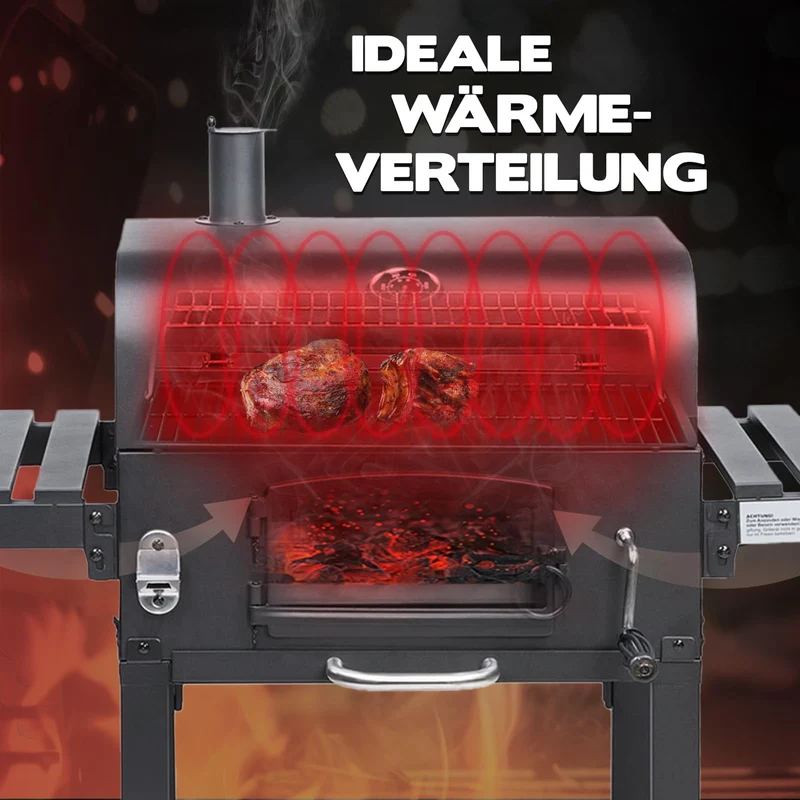 TAINO HERO XL Smoker Holzkohlegrill mit Temperaturanzeige