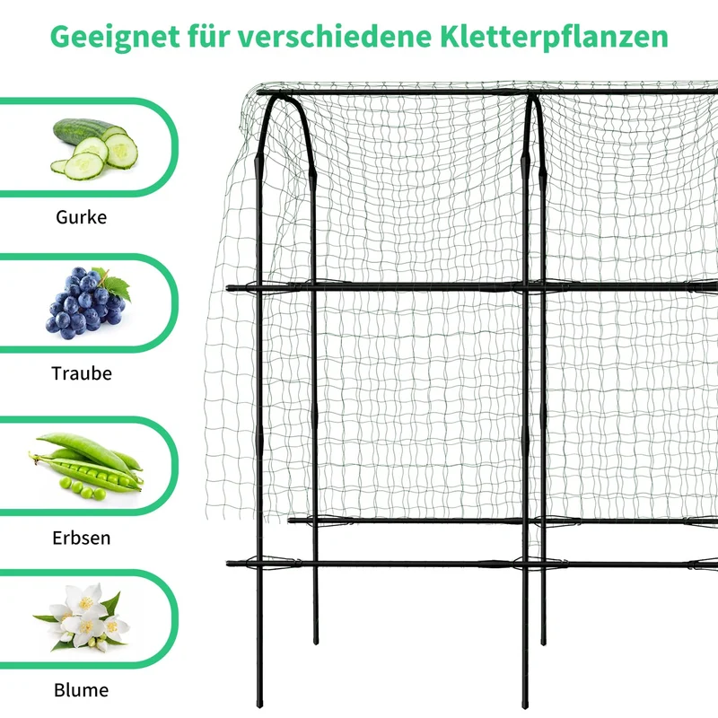 SUNYRISY Gartenbogen Rankgitter mit Ranknetz, PE-Metall, 220 cm