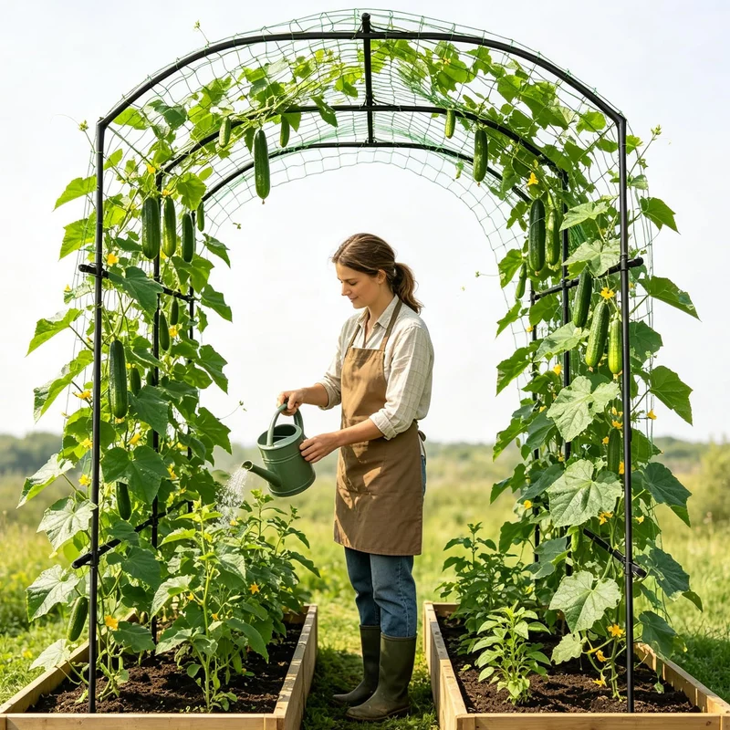 SUNYRISY Gartenbogen Rankgitter mit Ranknetz, PE-Metall, 220 cm