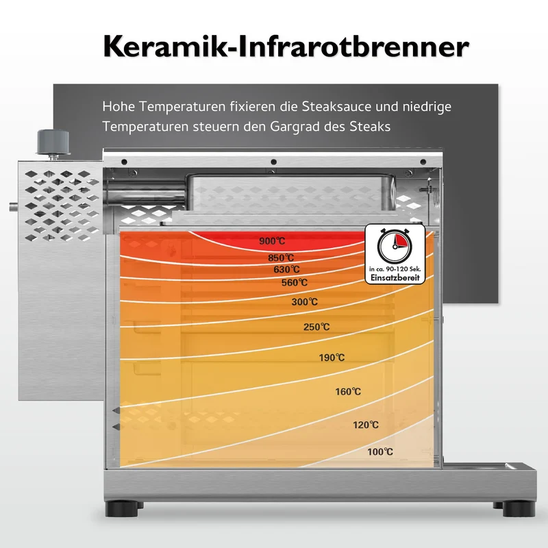 tepro Steakgrill Toronto Gasgrill, Keramik-Infrarotbrenner, 800 Grad
