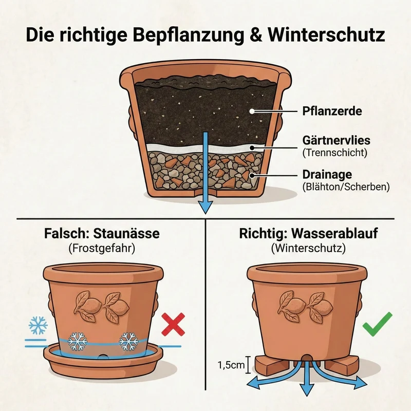 Teramico Blumentopf Terrakotta Conca Limoni mit Untersetzer 25 cm